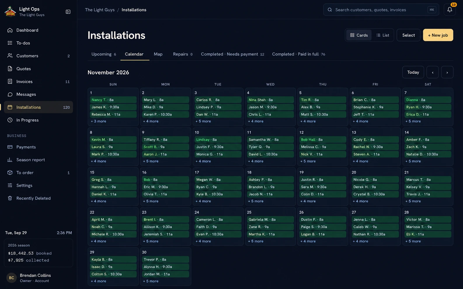 Light Ops product screen